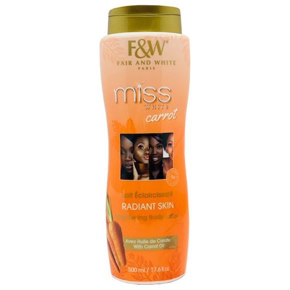 Lait éclaircissant Miss White Beauté Active - 500 Ml, Pour Taches Brunes, Fabriqué En France