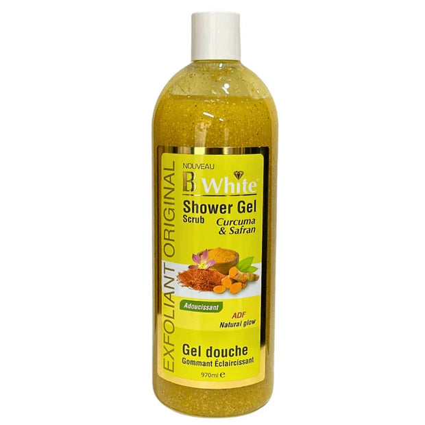 B WHITE ≡ Gel Douche Gommant Et Eclaircissant Au Curcuma Et Safran