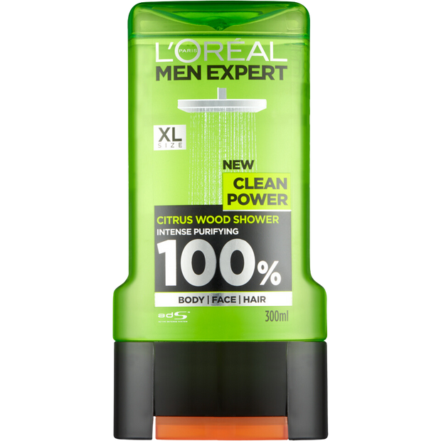 L'OREAL MEN EXPERT ≡ Gel Douche "Clean Power" Ultra-Purifiant