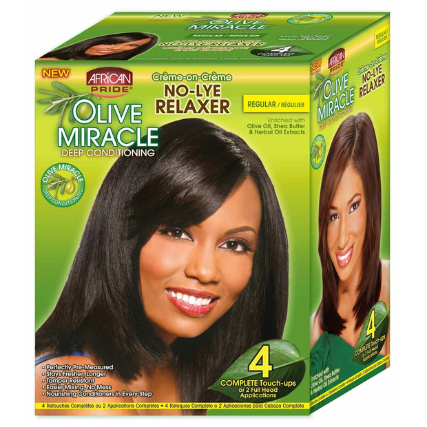 AFRICAN PRIDE OLIVE MIRACLE ≡ Kit De Lissage Profond Pack 4 "Normal"