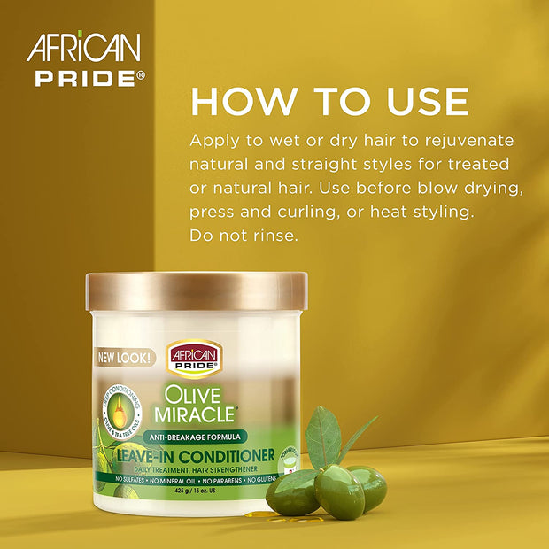 AFRICAN PRIDE OLIVE MIRACLE ≡ Après-Shampooing Sans Rinçage
